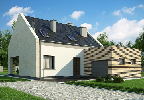 Проект дома с двускатной крышей U364
