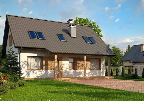 Проект дома с двускатной крышей U66 D zp