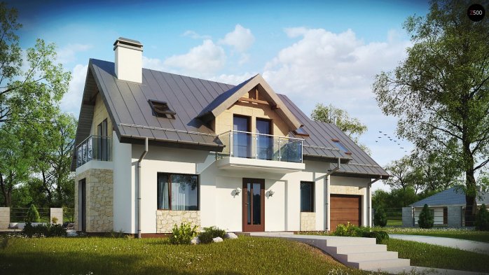 Проєкт будинку U263 - З мансардним поверхом дома в Україні
