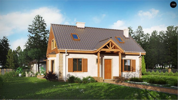 Проект дома U14 w - 1 С мансардным этажом дома в Украине