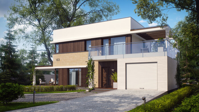 Проєкт будинку Ux63 PK - Двоповерхові дома в Україні