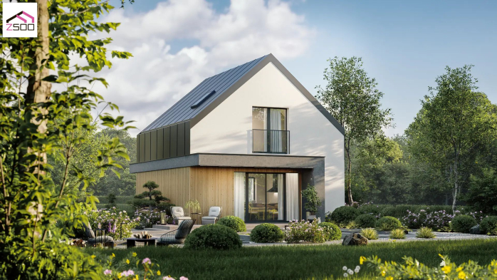 Проект дома U582 (el) - 1 С мансардным этажом дома в Украине