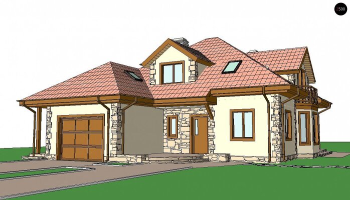 Проєкт будинку U58 z blk - З мансардним поверхом дома в Україні