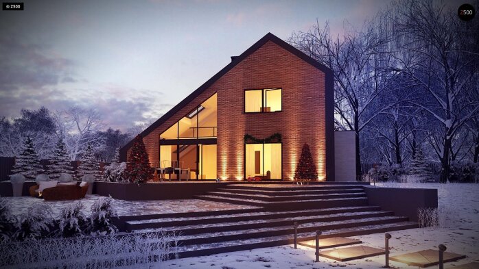 Проект дома Ux95 - 2 С мансардным этажом дома в Украине