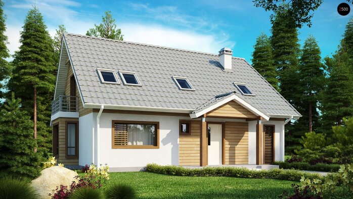 Проєкт будинку U95 - З мансардним поверхом дома в Україні