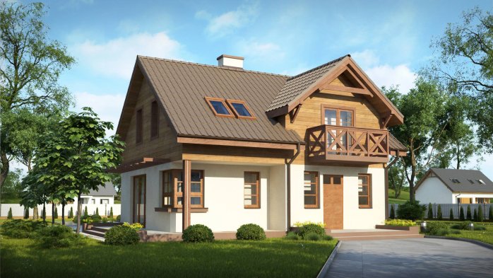 Проєкт будинку U33 BG - З мансардним поверхом дома в Україні