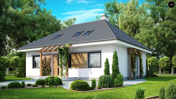 Проект дома U121 - 1 С мансардным этажом дома в Украине