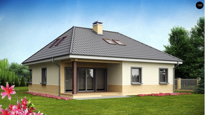 Проект дома U84 - 1 С мансардным этажом дома в Украине