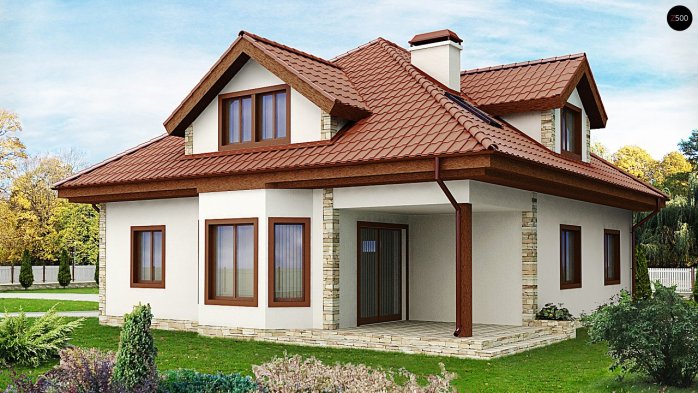 Проект дома U58 - 2 С мансардным этажом дома в Украине