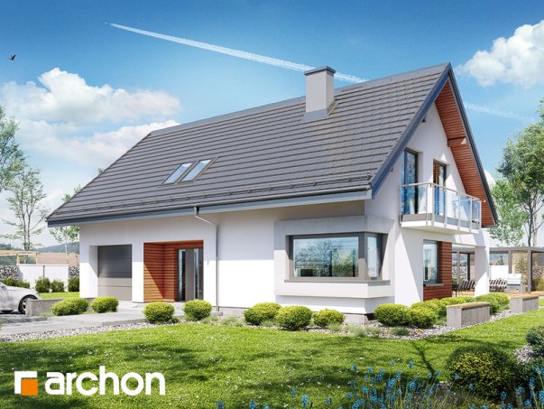 Проєкт будинку Будинок в діцентрах - З мансардним поверхом дома в Україні