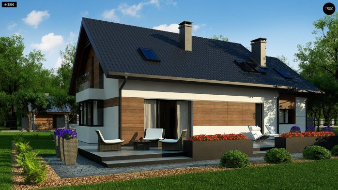 Проект дома U405 - 4 С мансардным этажом дома в Украине