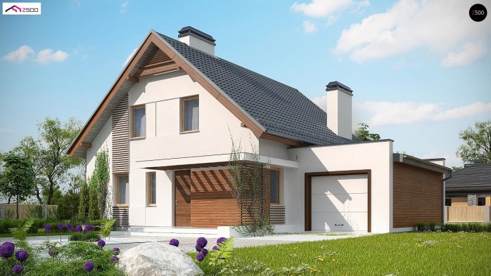 Проєкт будинку U166 GP - З мансардним поверхом дома в Україні