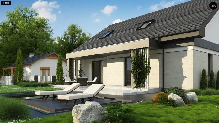 Проект дома U316 p - 3 С мансардным этажом дома в Украине