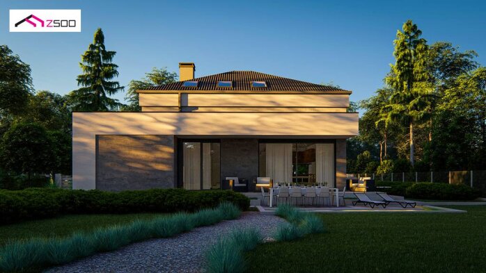 Проєкт будинку U495 - З мансардним поверхом дома в Україні