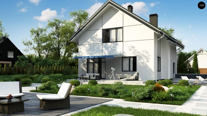 Проєкт будинку Uu7 - З мансардним поверхом дома в Україні