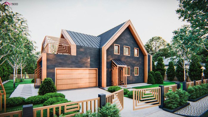 Проект дома U555 - 1 С мансардным этажом дома в Украине