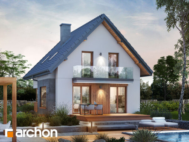 Проєкт будинку Будинок у винограді 7 - З мансардним поверхом дома в Україні