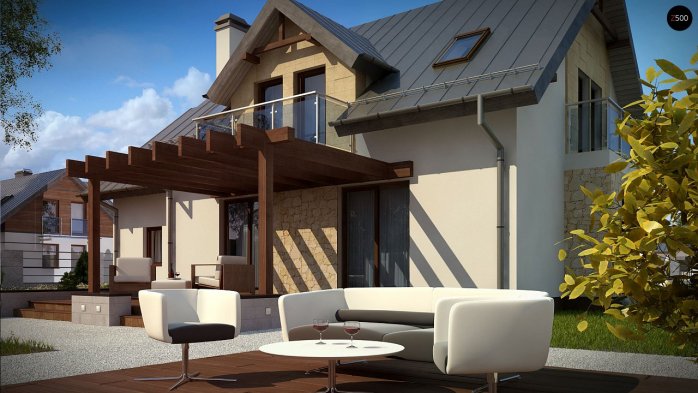 Проєкт будинку U263 - З мансардним поверхом дома в Україні