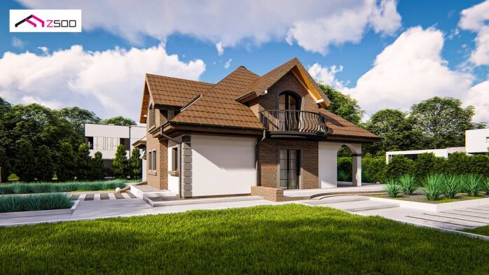 Проект дома U18 kl+ - 4 С мансардным этажом дома в Украине