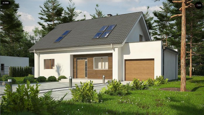 Проєкт будинку U266 A - З мансардним поверхом дома в Україні