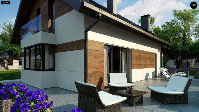 Проект дома U405 - 3 С мансардным этажом дома в Украине