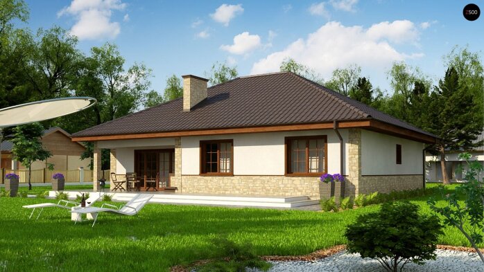 Проект дома Uu10 v1 - 3 Одноэтажные дома в Украине