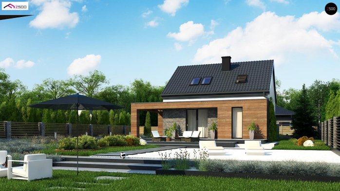 Проект дома U385 - 2 С мансардным этажом дома в Украине