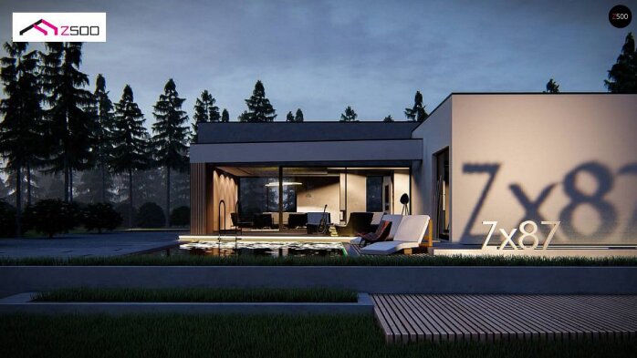 Проєкт будинку Ux87 - Одноповерхові дома в Україні