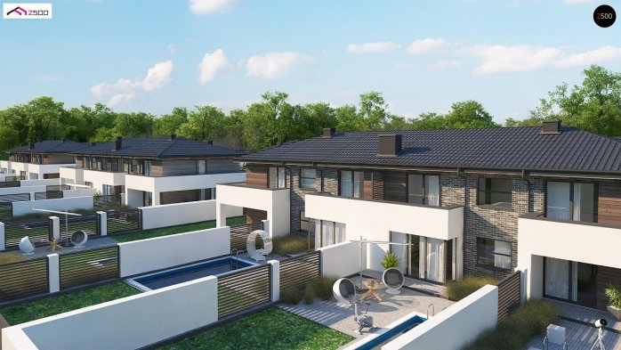 Проект дома Ub23 - 3 Двухэтажные дома в Украине