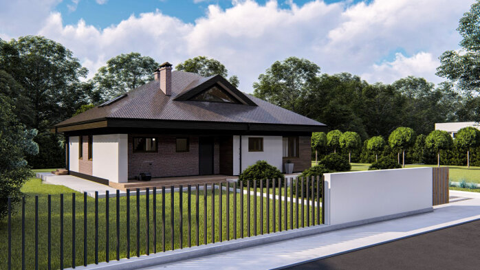 Проект дома Uu230 - 1 С мансардным этажом дома в Украине