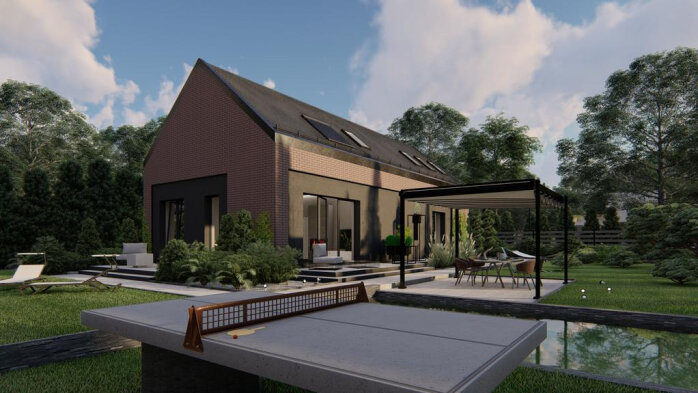 Проєкт будинку U515 - З мансардним поверхом дома в Україні