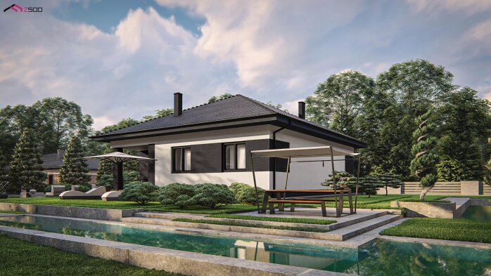 Проект дома Uu16 - 4 Одноэтажные дома в Украине