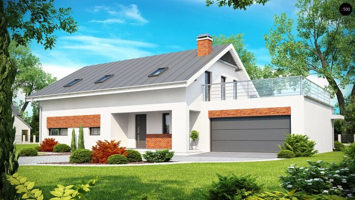 Проєкт будинку U161 - З мансардним поверхом дома в Україні