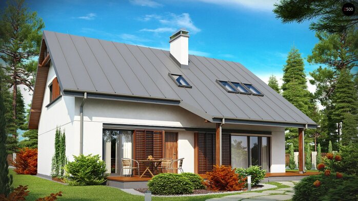 Проект дома U186 - 1 С мансардным этажом дома в Украине