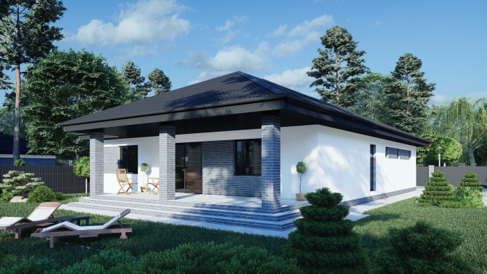 Проект дома DBT 457 - 4 Одноэтажные дома в Украине