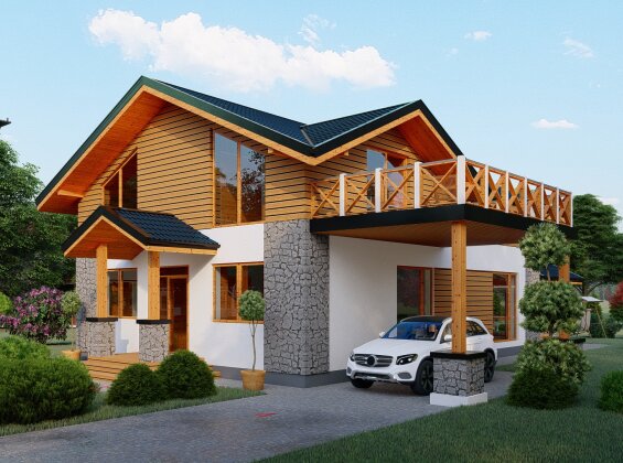 Проект будинку з мансардою DBT 359