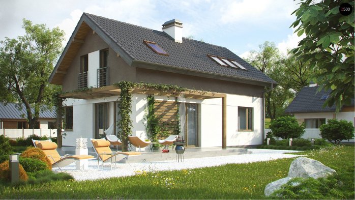 Проєкт будинку U233 - З мансардним поверхом дома в Україні