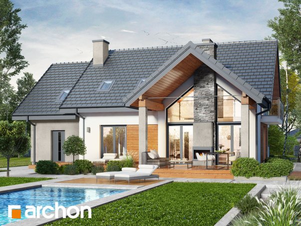 Проєкт будинку Будинок в ветіверії - З мансардним поверхом дома в Україні