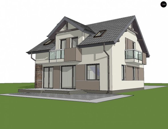 Проект дома U65 v2 - 4 С мансардным этажом дома в Украине