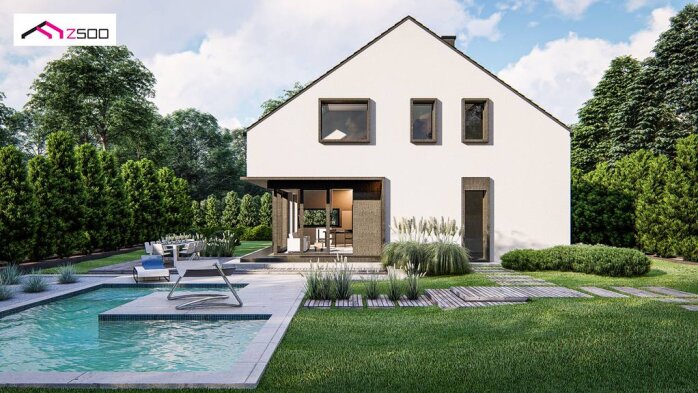 Проект дома U432 - 4 С мансардным этажом дома в Украине