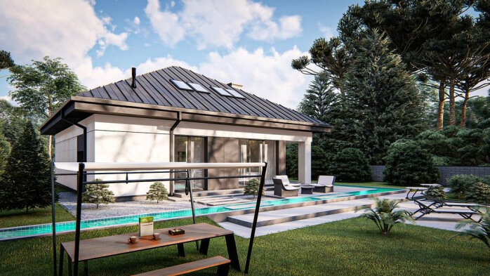 Проект дома U477 - 4 С мансардным этажом дома в Украине