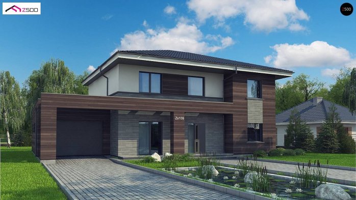 Проект дома Ux109 v1 - 1 Двухэтажные дома в Украине