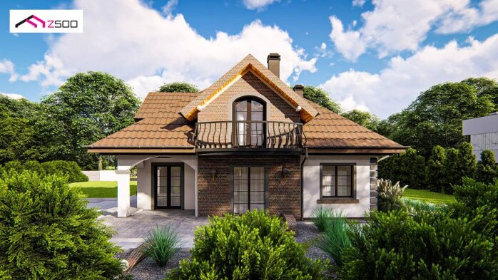 Проект дома U18 kl+ - 2 С мансардным этажом дома в Украине