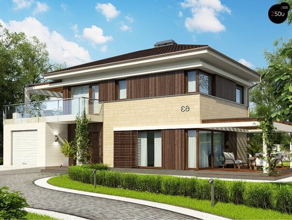 Проєкт будинку Ux63 C - Двоповерхові дома в Україні