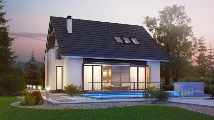 Проект дома U304 - 7 С мансардным этажом дома в Украине