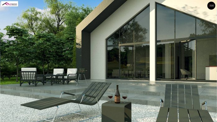 Проект дома Ux251 - 6 С мансардным этажом дома в Украине