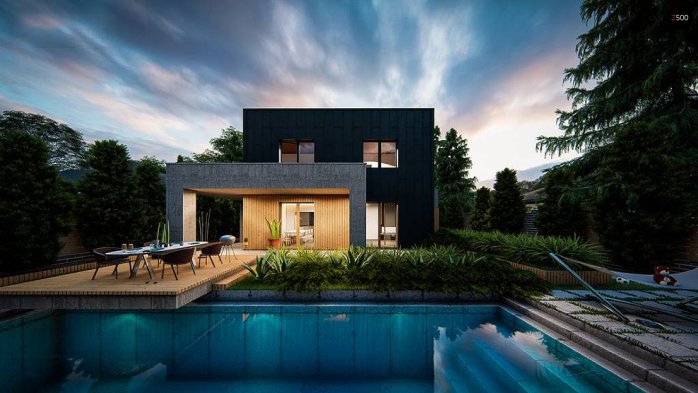 Проект дома Ux171 - 6 Двухэтажные дома в Украине