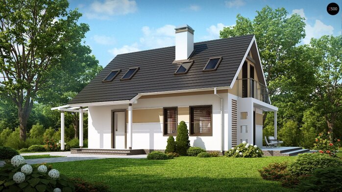 Проєкт будинку U216 - З мансардним поверхом дома в Україні