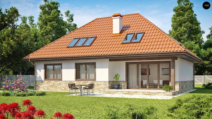 Проект дома U83 - 1 С мансардным этажом дома в Украине