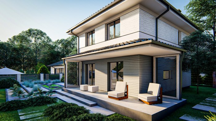 Проект дома U438 pk - 3 Двухэтажные дома в Украине